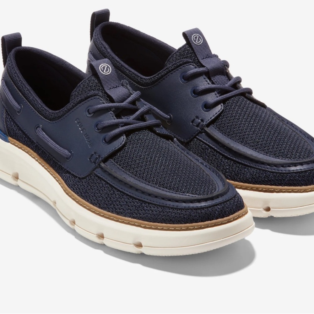 Cole Haan Regatta Blue and White Boat Shoes with Modern Design